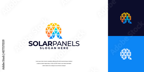 Solar logo design with initial letter A