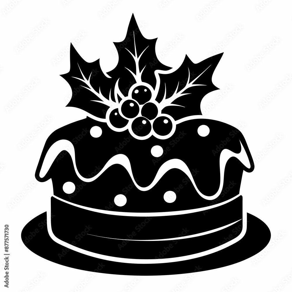 Christmas cake vector,chocolate cake with cherry,cake with candles Christmas cake vector,chocolate cake with cherry,cake with candles