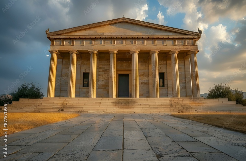 Obraz premium Temple of Athena in Athens, Greece, showcasing ancient Greek architecture and historical significance.