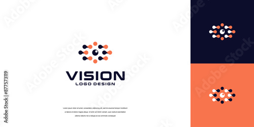 vision logo vector, eye tech logo security idea