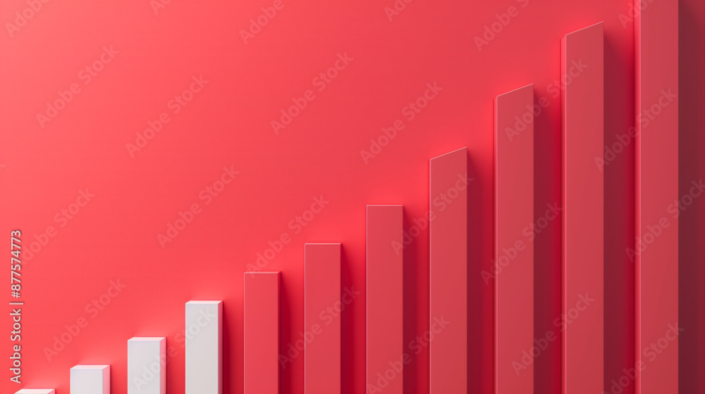 A striking visual of a downward trending graph with descending rectangles on a red background, representing financial decline or business loss. Perfect for financial and business-related visuals. A striking visual of a downward trending graph with descending rectangles on a red background, representing financial decline or business loss. Perfect for financial and business-related visuals.