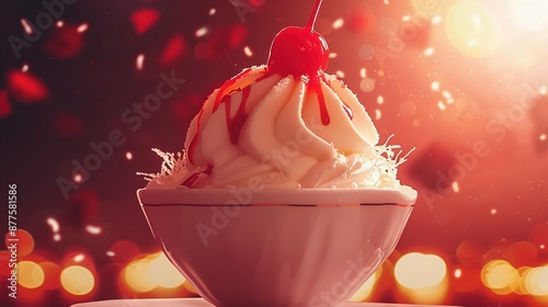 Wallpaper Mural   A cherry-topped bowl of ice cream with sprinkles Torontodigital.ca