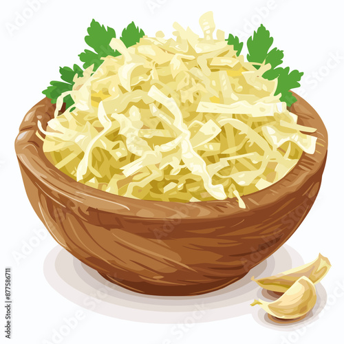 German Sauerkraut Vector Illustration