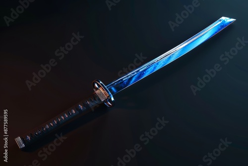 close up of a katana knife