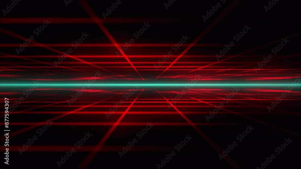 Flying through endless red futuristic digital grid tunnel. Grid background of neon red lines with turquoise light. Science fiction, retro-futuristic terrain grid. Neon VJ loop. Retro background. 4k. Flying through endless red futuristic digital grid tunnel. Grid background of neon red lines with turquoise light. Science fiction, retro-futuristic terrain grid. Neon VJ loop. Retro background. 4k.