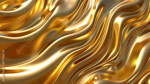 3d golden wave background