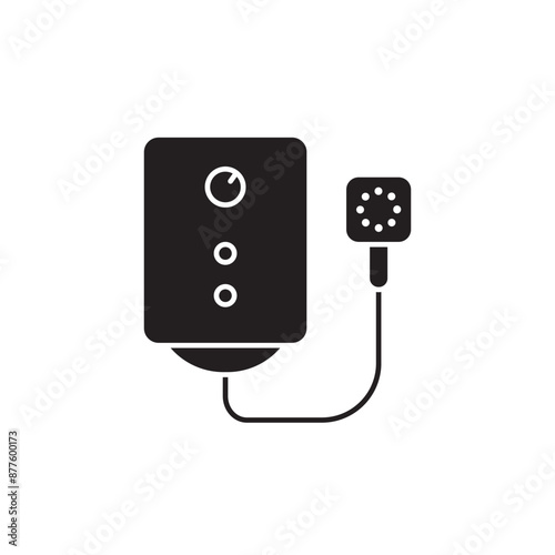 Shower, electric water heater icon design, isolated on white background, vector illustration