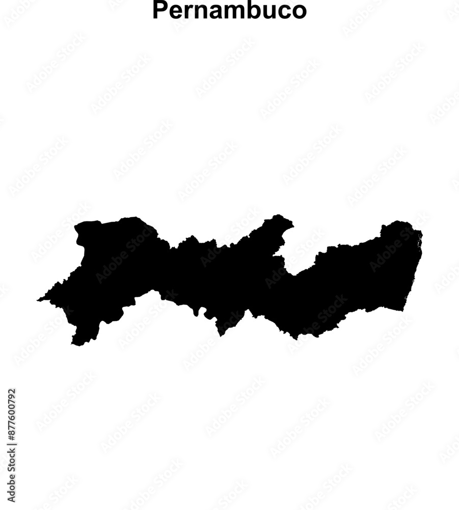 Fototapeta premium Pernambuco state blank outline map