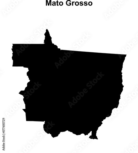 Mato Grosso state blank outline map