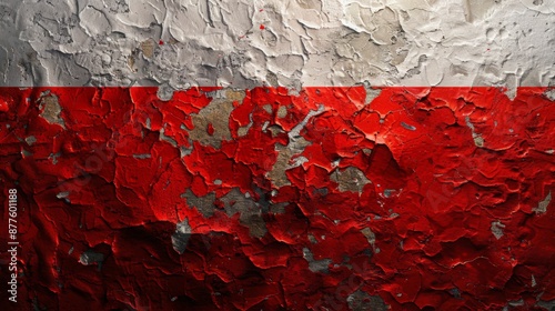 Indonesia Independence Day celebrating. Indonesian flag (Sang Saka Merah-Putih, Bendera Merah-Putih), oil paint texture. Horizontal banner, free space for text, copy space