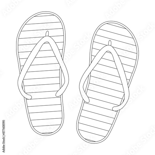 A fun and simple flip flops coloring page perfect for summertime activities. Ideal for kids and adults who enjoy beach-themed designs.