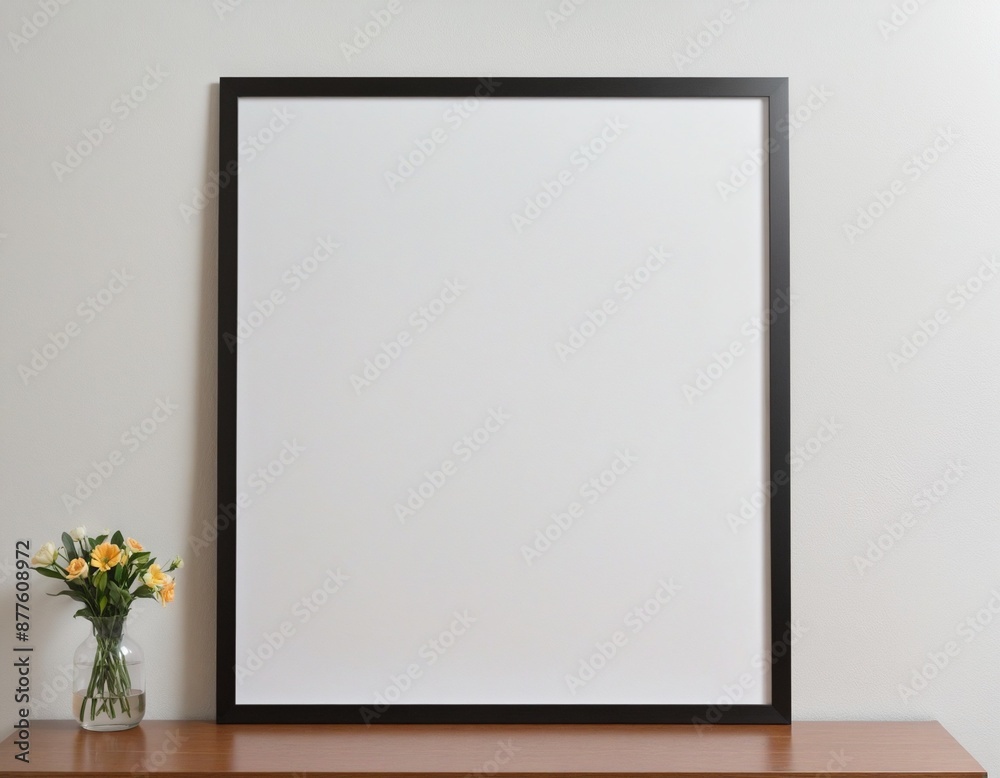 Close-up 3D render of a modern poster mockup with a minimalist Scandinavian design Close-up 3D render of a modern poster mockup with a minimalist Scandinavian design
