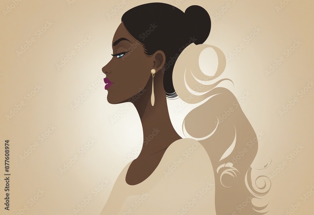 Celebrate the beauty and diversity of women with a radiant silhouette illustration for International Women's Day and Mother's Day Celebrate the beauty and diversity of women with a radiant silhouette illustration for International Women's Day and Mother's Day