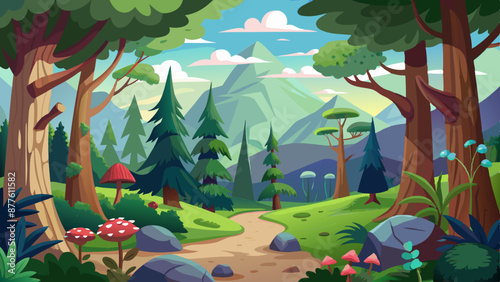 nature forest background vector illustration 