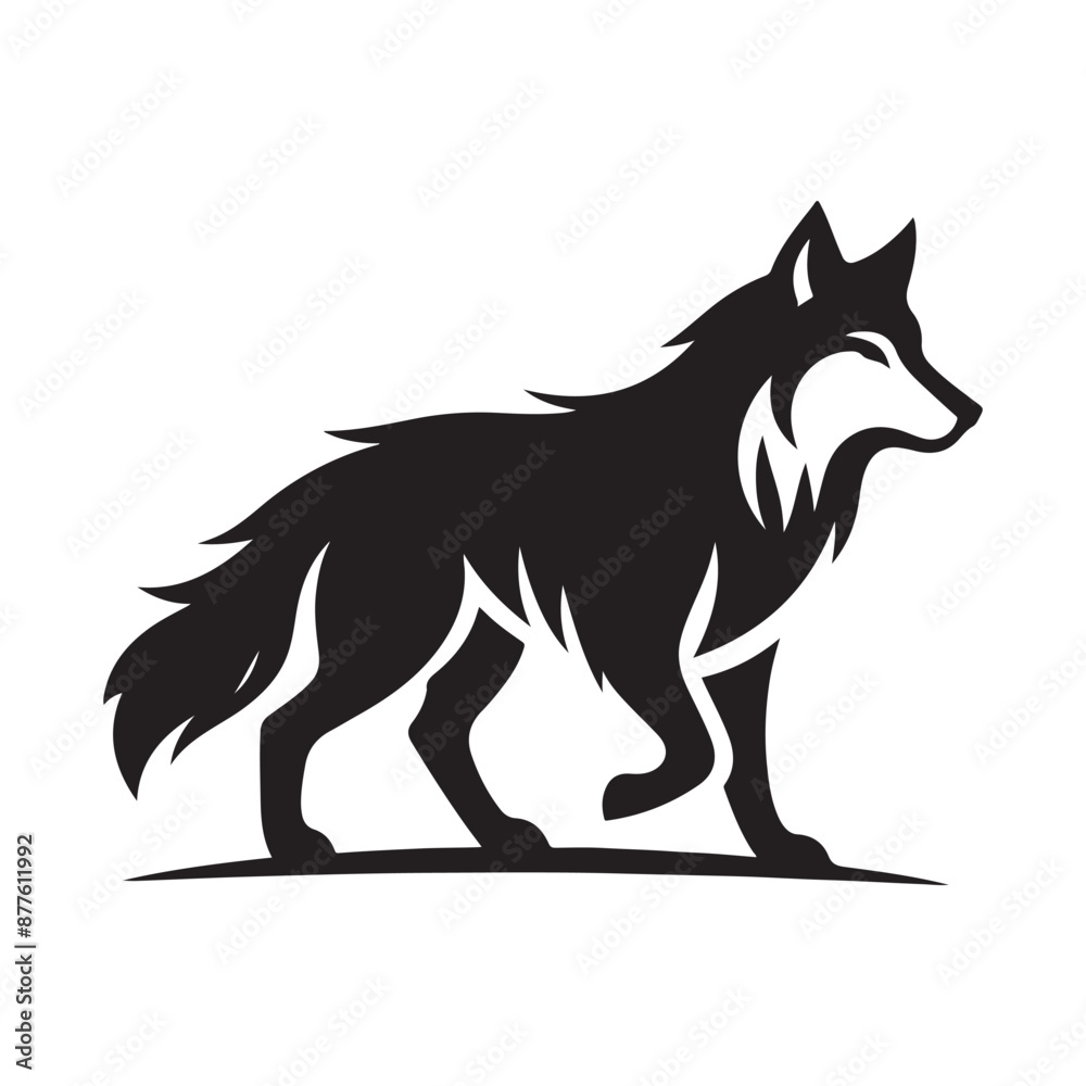 Wolf silhouette vector illustration Wolf silhouette vector illustration