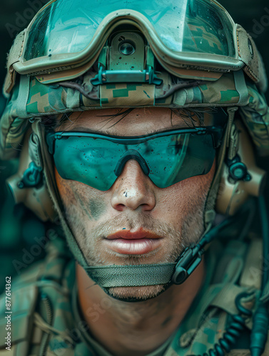 Elite Soldier: High Definition PNG Download of Helmet in Dark Emerald and Aquamarine Style Optic Art Masterpiece in 32K UHD Resolution by Poolcore photo