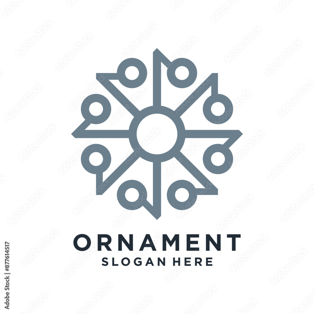 Fototapeta premium Vector ornament line art logo design