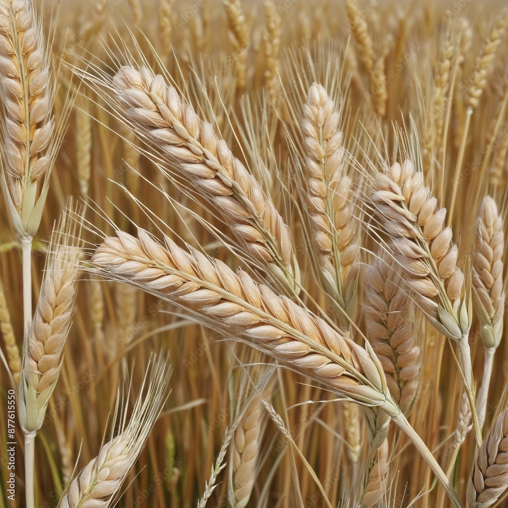Rural autumn harvest: transparent cut-out file featuring three mature golden wheat spikelets Rural autumn harvest: transparent cut-out file featuring three mature golden wheat spikelets