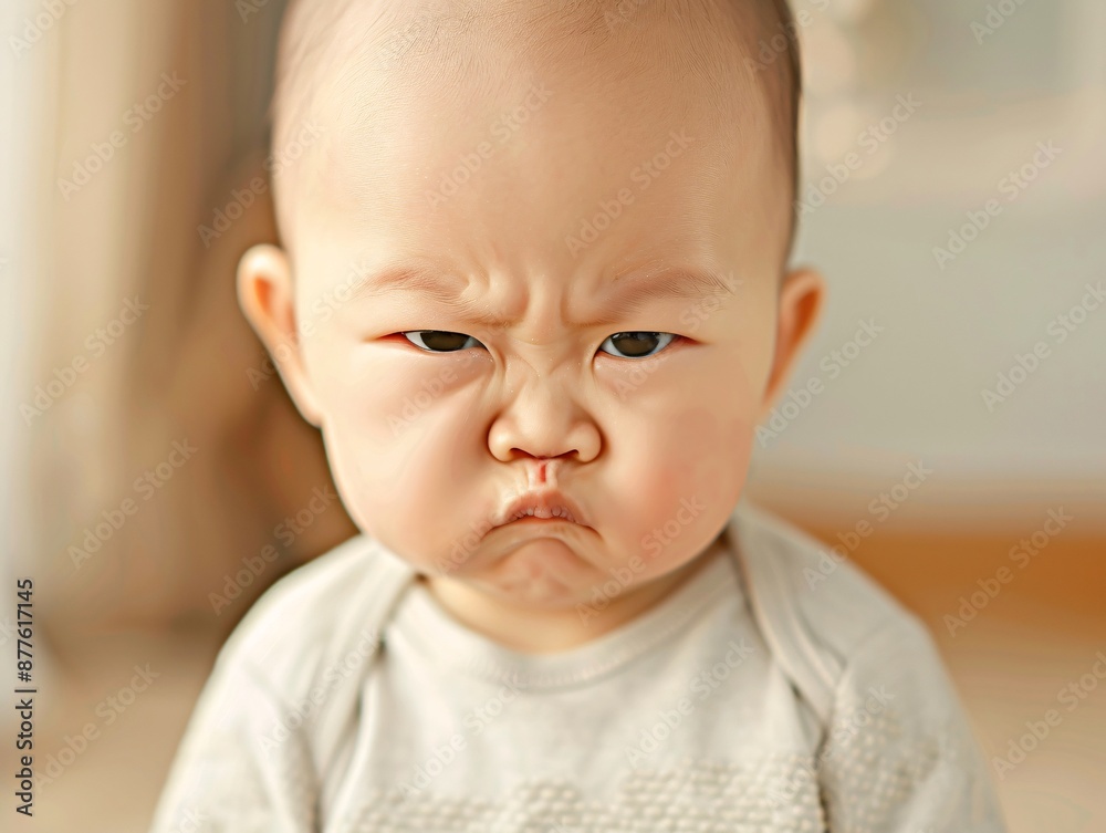 Portrait of a dissatisfied Asian boy. Portrait of a dissatisfied Asian boy.