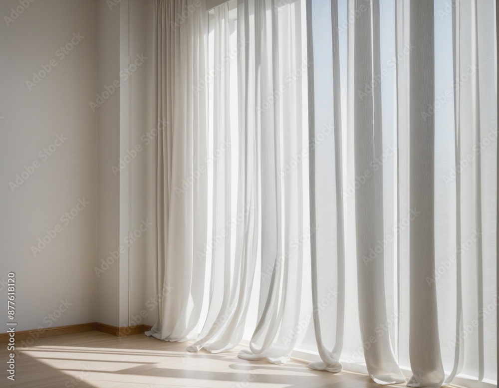 Abstract Shadows and Light through Blurred Lines on a White Wall Abstract Shadows and Light through Blurred Lines on a White Wall