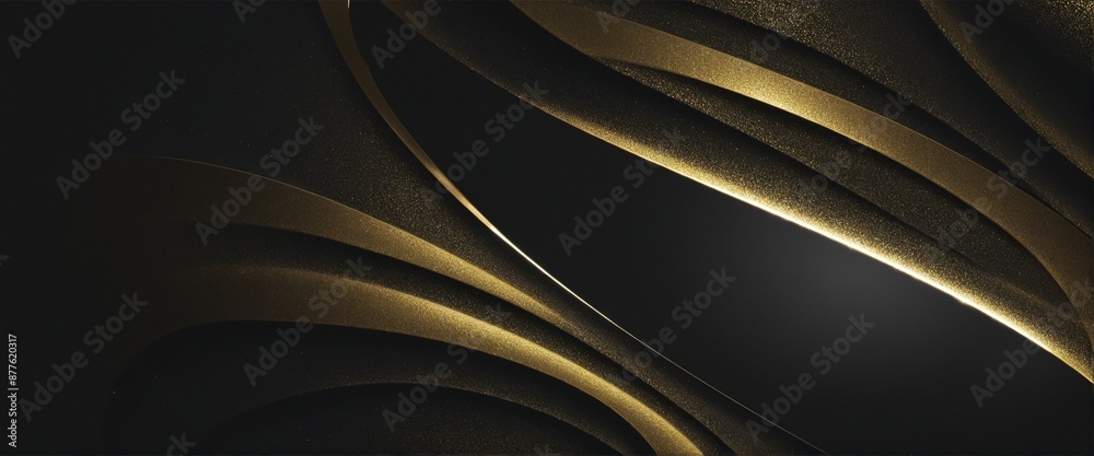 Obraz premium Elegant Black and Gold Glistering Abstract Wallpaper Design