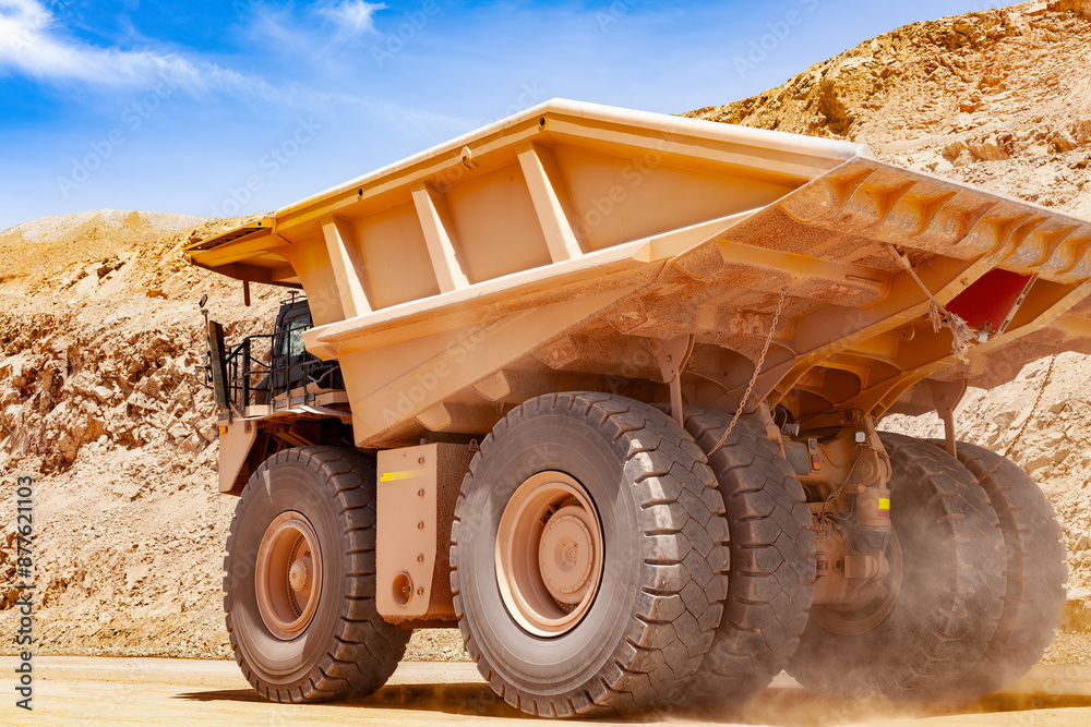 Obraz premium Huge dump truck in a copper mine in Latin America.