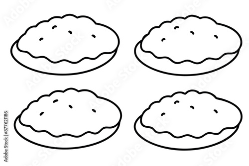 Bhature line art elegant design drawing hand illustration