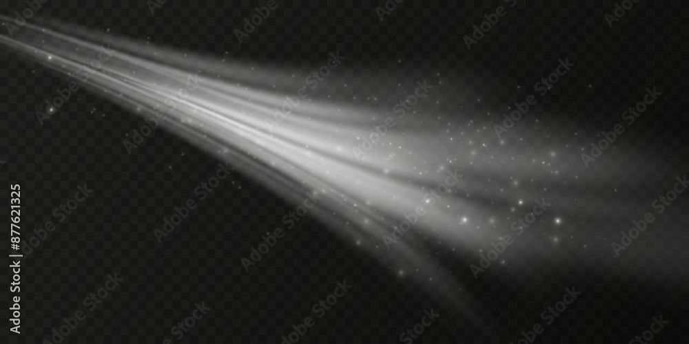 Obraz premium Bokeh light lights effect background. White png dust light.