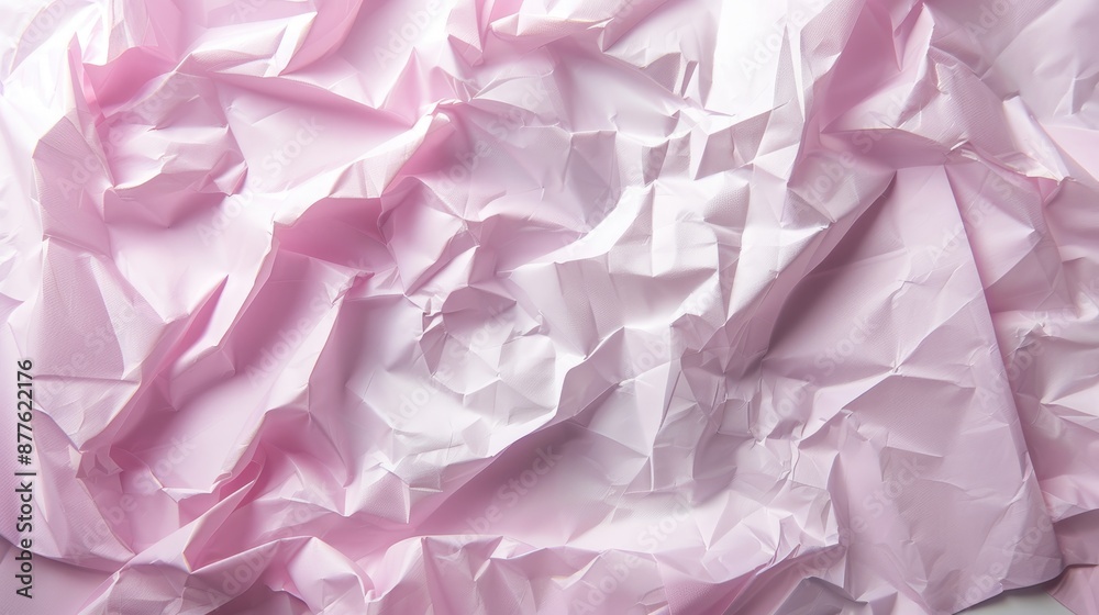 Pink wrinkled paper on a white backdrop Pink wrinkled paper on a white backdrop