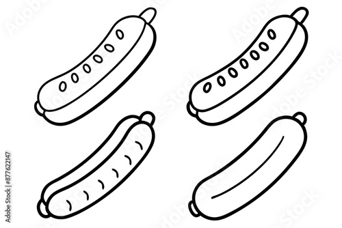 Bratwurst line art masterful design drawing hand illustration