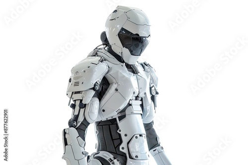 Advanced Exoskeleton Technology Illustration with Solid Background