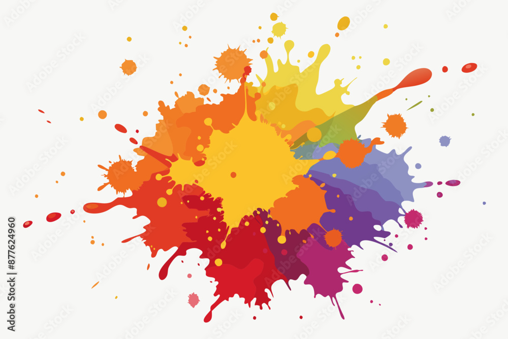 Obraz premium Colorful Artistic Watercolor Splash Design 