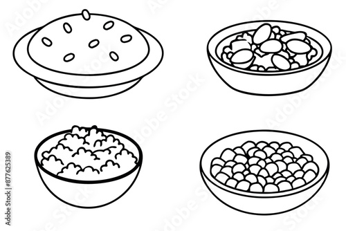 Chana masala line art design refined illustration drawing