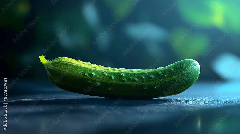A cucumber on a blurred background
