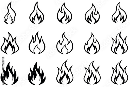 Flame line art intense design hand drawing illustration