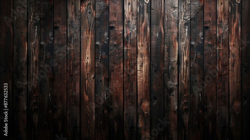 Rustic dark wooden planks with natural texture for backgrounds and design