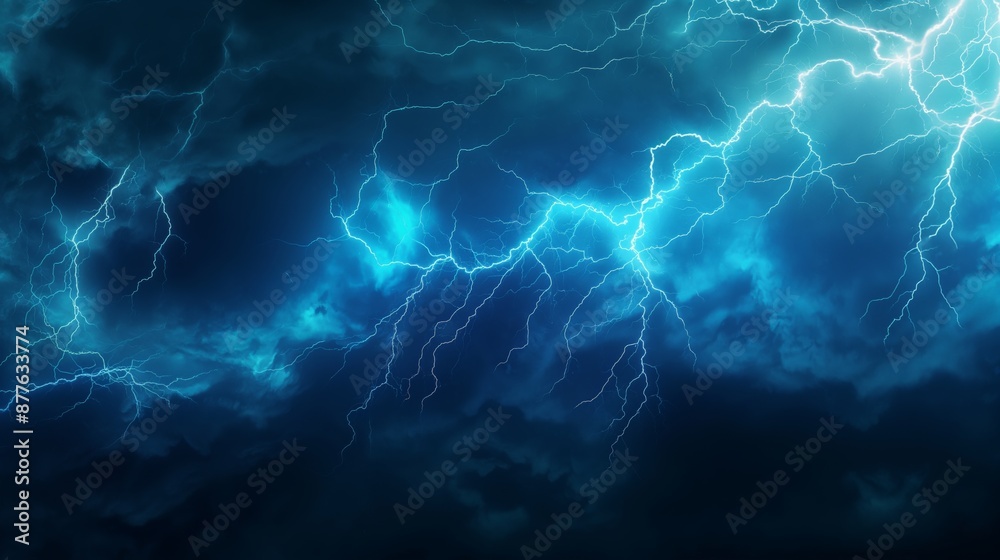 Flash of lightning on dark background, banner design. Thunderstorm Flash of lightning on dark background, banner design. Thunderstorm
