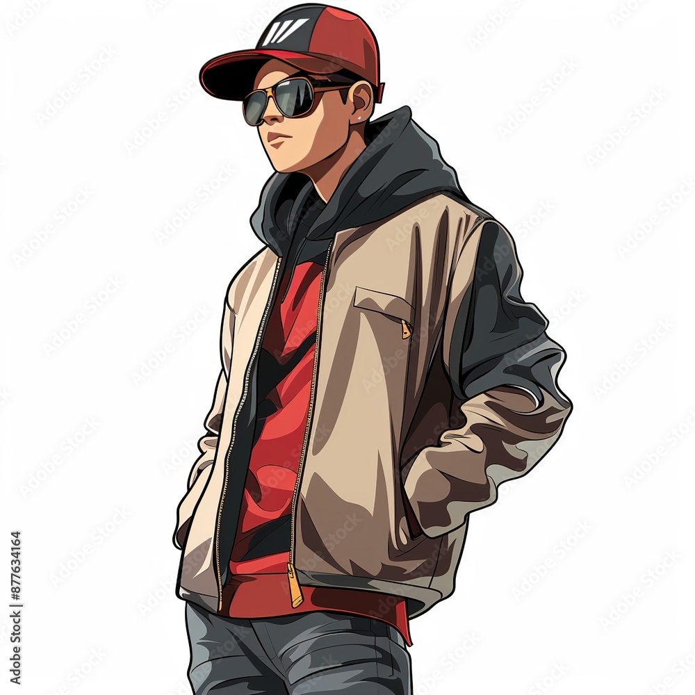 Robin Streetwear fashion cartoon isolated whitebackground Robin Streetwear fashion cartoon isolated whitebackground