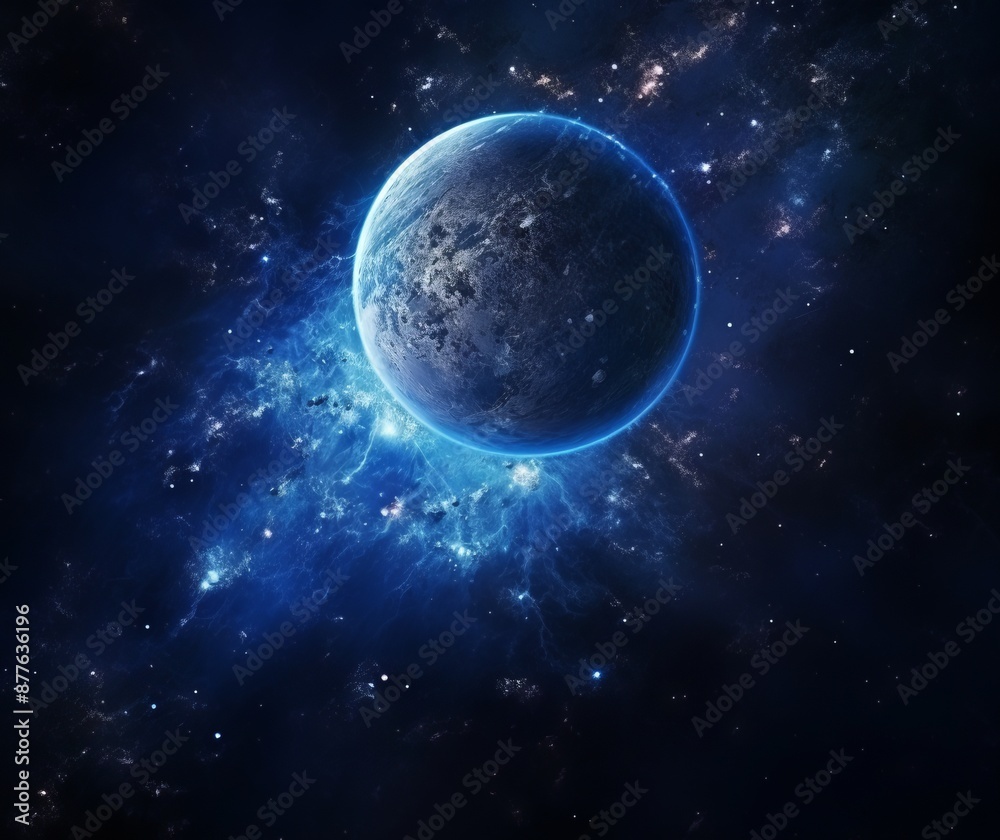 A breathtaking view of Earth from space as the sun rises over the horizon, casting a warm glow on the planet's surface.