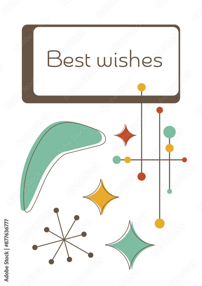 Best wishes - Schriftzug in englischer Sprache - Beste Wünsche. Karte in modernem Retro-Design. Best wishes - Schriftzug in englischer Sprache - Beste Wünsche. Karte in modernem Retro-Design.
