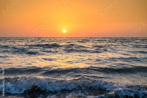 The rays of the setting sun over the mediterranean sea © Михаил Шорохов
