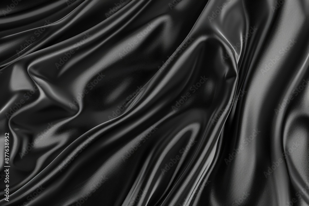 Close-up shot of textured black satin material with subtle sheen, suitable for product or fashion photography Close-up shot of textured black satin material with subtle sheen, suitable for product or fashion photography