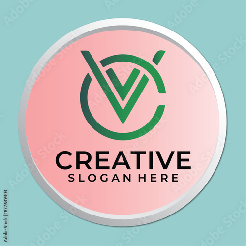 Letter vc cv logo, CV logo, letter c and letter v logo design .vector logo for business and company