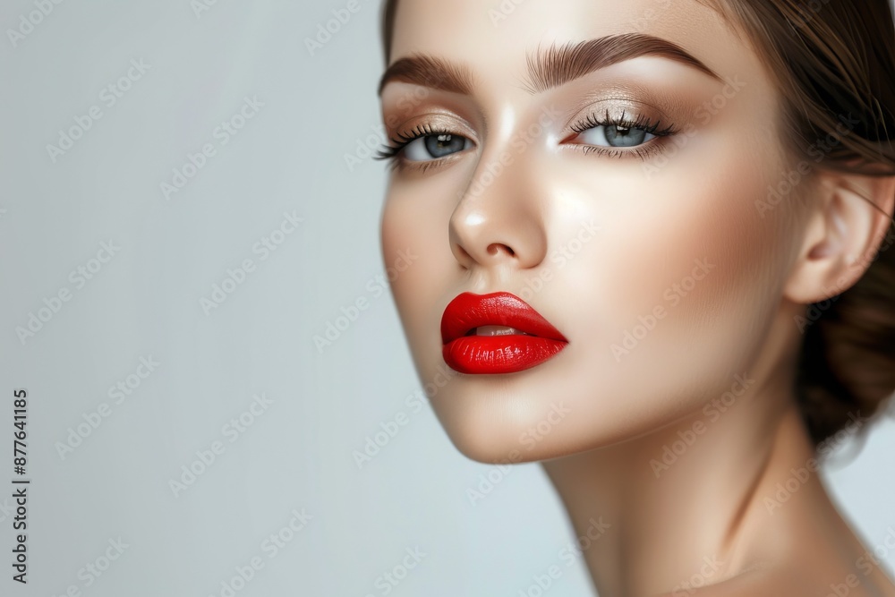 A stunning woman with flawless skin and elegant makeup A stunning woman with flawless skin and elegant makeup