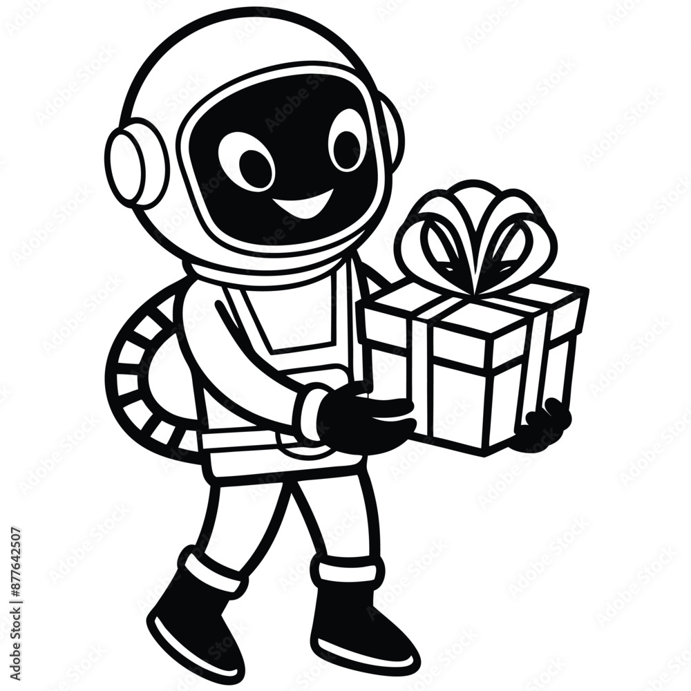 Cartoon style Cute Alien Robot wearing Space suit Vector Icon Illustration Cartoon style Cute Alien Robot wearing Space suit Vector Icon Illustration