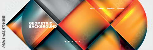 Circle triangle geometric web site page template. Vector Illustration For Wallpaper, Banner, Background, Card, Book Illustration, landing page