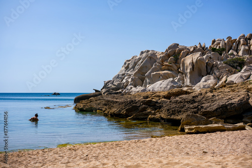 Fototapeta Naklejka Na Ścianę i Meble -  Valle della Luna moon valley beach in Capo Testa of Sardinia, Italy