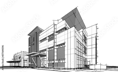 sketch of building