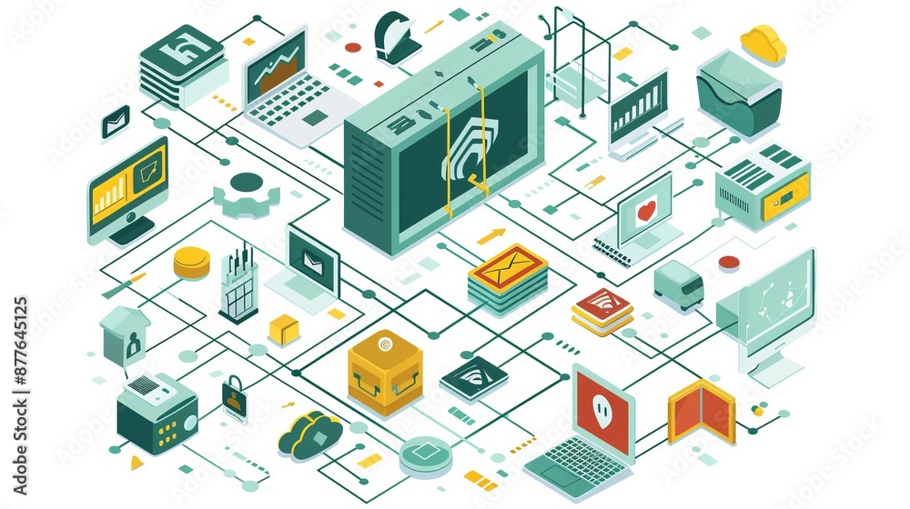 An abstract illustration capturing the essence of modern interconnected systems, science, and technology, emphasizing data, communication, and advanced tools and gadgets. An abstract illustration capturing the essence of modern interconnected systems, science, and technology, emphasizing data, communication, and advanced tools and gadgets.
