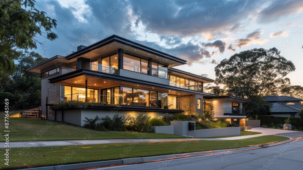 contemporary suburban home with a focus on energy efficiency, featuring a double-skin facade that provides insulation and allows for passive cooling contemporary suburban home with a focus on energy efficiency, featuring a double-skin facade that provides insulation and allows for passive cooling